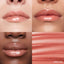 Lip macros of three skin tones wearing the MoistureGlow™ Plumping Lip Serum in shade Apricot Glow.