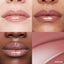 Lip macros of three skin tones wearing the MoistureGlow™ Plumping Lip Serum in shade Blush Glow.