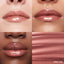 Lip macros of three skin tones wearing the MoistureGlow™ Plumping Lip Serum in shade Bronze Glow.