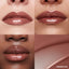 Lip macros of three skin tones wearing the MoistureGlow™ Plumping Lip Serum in shade Cinnamon Glow.