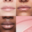 Lip macros of three skin tones wearing the MoistureGlow™ Plumping Lip Serum in shade Pink Glow.