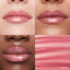 Lip macros of three skin tones wearing the MoistureGlow™ Plumping Lip Serum in shade Rose Glow.