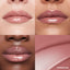 Lip macros of three skin tones wearing the MoistureGlow™ Plumping Lip Serum in shade Rosewood Glow.